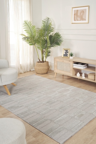 Kaşmir Halı İskandinav Otto Grey 160x230 Cm Salon Mutfak Halısı Yolluk Gri