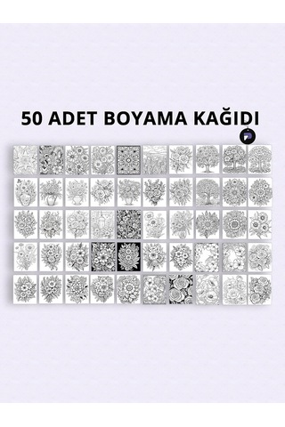 Lexroo Rüya Bahçe Yetişkin Boyama Kitabı, Çiçekler Mandala Boyama Kitabı, Boyama Defteri Çok Renkli