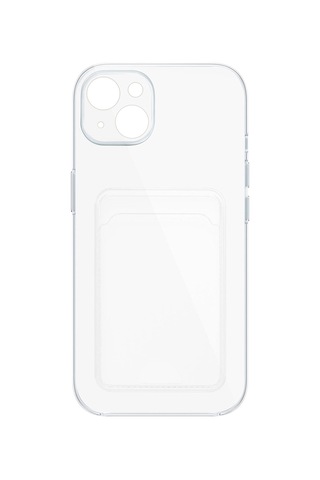 Apple iPhone 14 Plus Uyumlu Kartlık Detaylı Şeffaf Silikon Kılıf Yuki Serisi