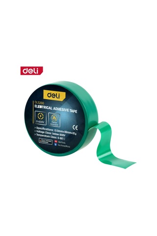 Delı Elektrik Yalıtım Bandı 0.13mm 18mm 10m Yeşil İzolasyon Bandı