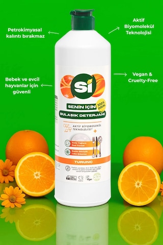 Si Senin İçin %100 Doğal Bulaşık Deterjanı Turunç Yağlı 750 Ml.