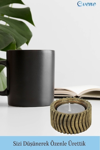Mumluk Şamdan Tealight Mum Uyumlu Tekerlek Model - Altın Eskitme