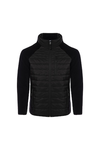 Ghassy Co. Erkek Hafif Şişme Tam Fermuarlı Polar Ceket Siyah R.A.Y