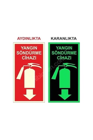 5 Adet Fosforlu Yangın Tüpü Söndürme Cihazı Levhası