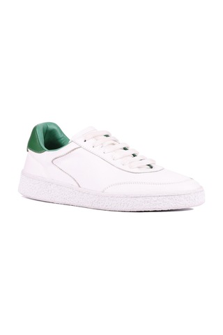 Shoetyle - Beyaz Hakiki Deri Bağcıklı Erkek Sneaker 666-11-1255 Beyaz