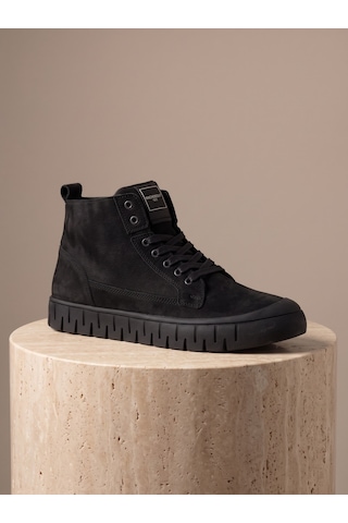 Bafaş 038601hn Siyah Hakiki Dana Derisi Tokalı Bilekli Erkek Sneaker