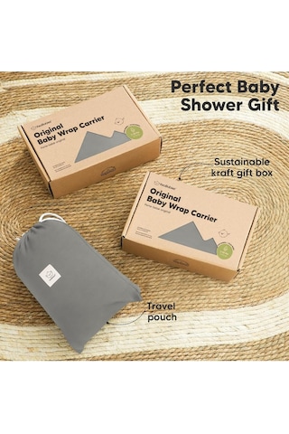 Keababies Bebek Taşıyıcısı, Nefes Alabilir, Ergonomik ve Eller Serbest Sarma Taşıyıcı Portbebe Koyu Gri Tek Ebat