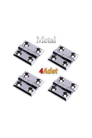 Lexroo Metal Gümüş Yaprak Menteşe 4 Adet 60x60mm Kapi Pencere Dolap Mobilya Kapak Menteşe Bağlantı