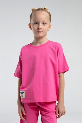 Roly Poly Garson Kız Çocuk %100 Pamuklu Regular Rahat Kesim Kısa Kollu Bermuda Şortlu Pijama Takım Fuşya