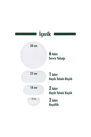 Bambum Vera - 11 Parça Kahvaltı Takımı Yuvarlak Beyaz