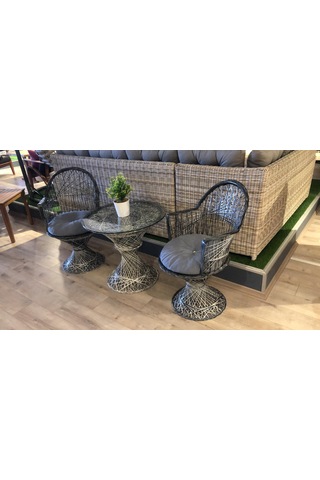 Fiberglass Çay seti Beyaz - Siyah