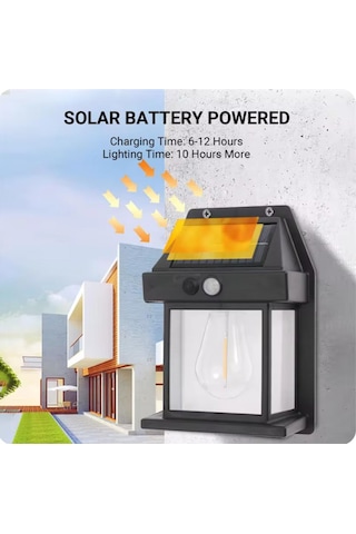 Yeni Nesil Suya Dayanıklı Hareket Sensörlü Güneş Enerjili Solar Led Dış Mekan Bahçe Lambas Standart