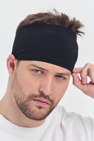 Erkek Pamuklu Penye Kaymaz Esnek Extra İnce Tarzını Yansıt Spor Ter Saç Bandı - Tek Ebat / Siyah Siyah