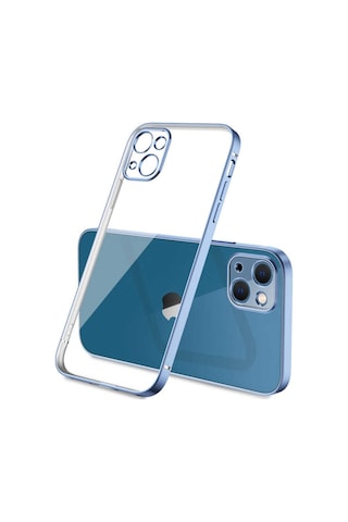 Apple Uyumlu  iPhone 13 Kilif Lens Korumali Renkli Arkasi Seffaf Kapak 490210550