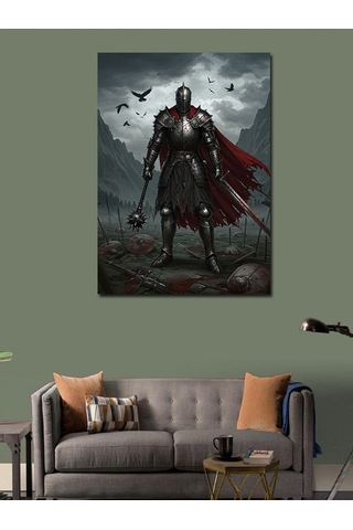 Kanvas Tablo Kılıçlı Kara Şövalye 50cmx70cm
