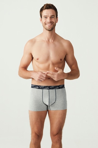 U.S. Polo Assn. Erkek Kırmızı - Gri Melanj - Lacivert 3 Lü Boxer 80336