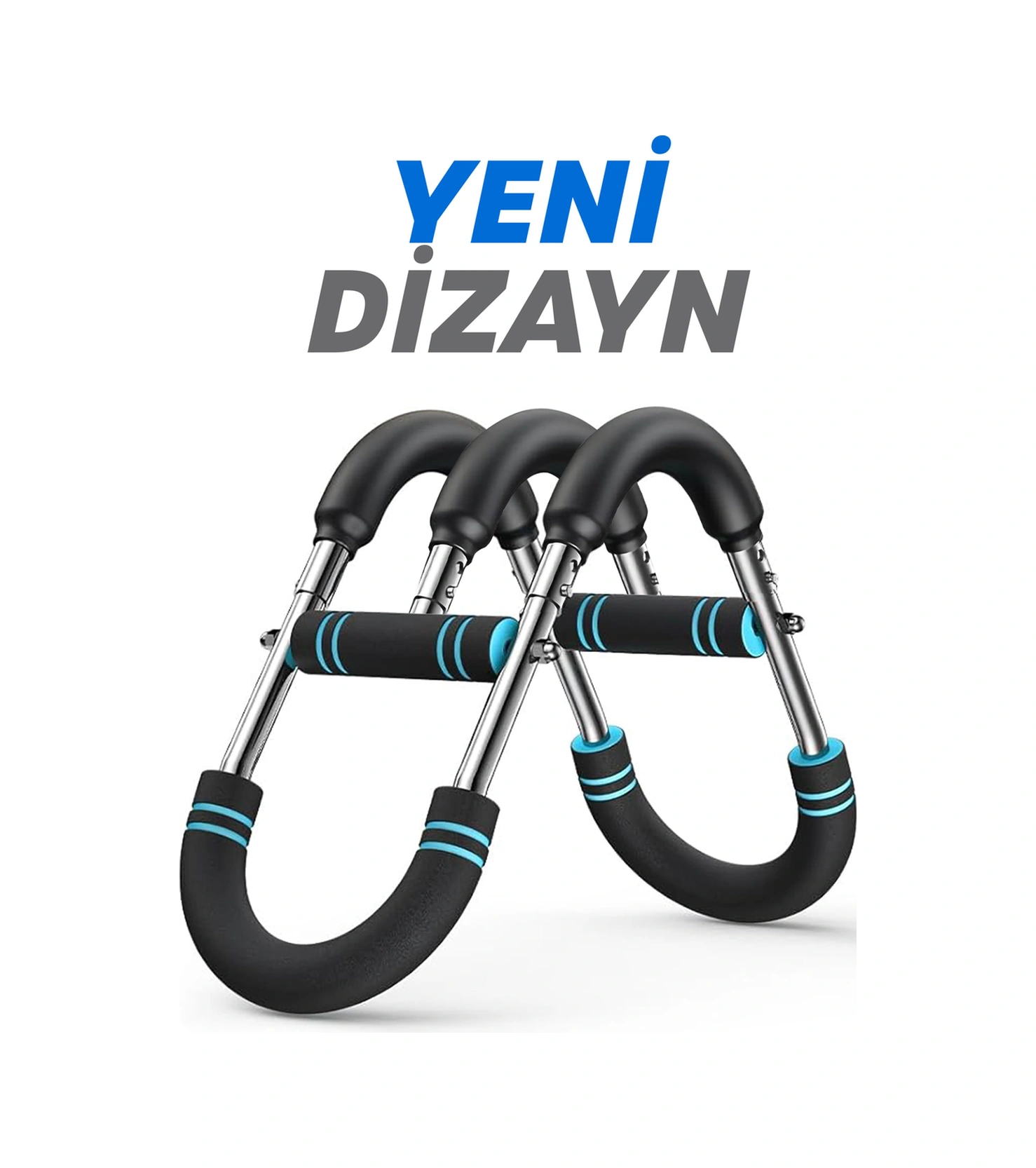 3x Power 35-60kg Ayarlanabilir Üçlü Metal Yaylı Göğüs & Kol Full Body Egzersiz Aleti Fitness Bar