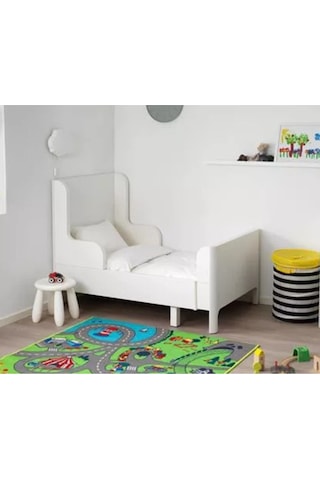 Busunge Uzayabilen Çocuk Karyolası, Beyaz Renk Meridyendukkan 80x200 Cm