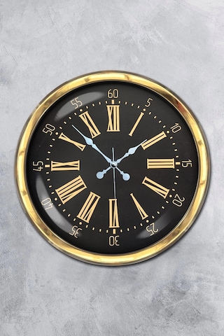 River World Duvar Saati Roma Rakamlı Gold Metal 40 Cm Çok Renkli 09448609