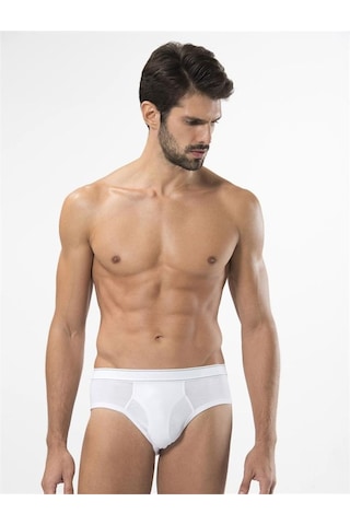 Türen 166 Likralı Erkek Slip - Beyaz Beyaz