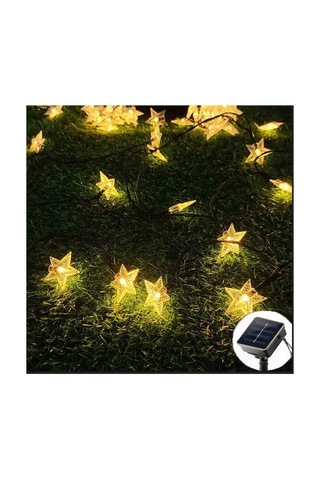 Güneş Enerjili Solar Yıldızlı 8 Fonksiyonlu 7 Metre 30 Yıldız Su Geçirmez Led Bahçe Aydınlatması 30led