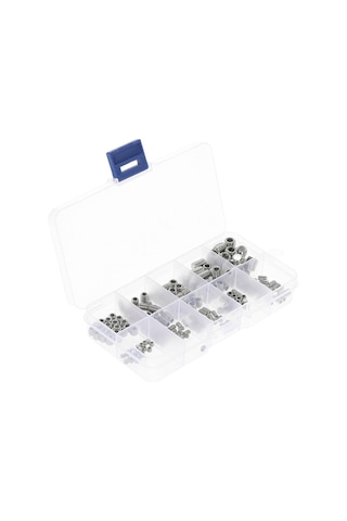 Symbee 200 Adet Paslanmaz Çelik İçbükey Uçlu Altıgen Somun Seti - Ev, Araç Ve Ekipman Bağlantıları İçin Çeşitli Boyutlar, Plastik Kutuda Diğer