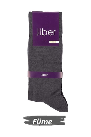 Jiber Erkek Modal Likralı Uzun Çorap 5100 - 6 Adet Füme