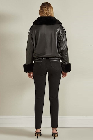 Kürklü Siyah Mont Siyah