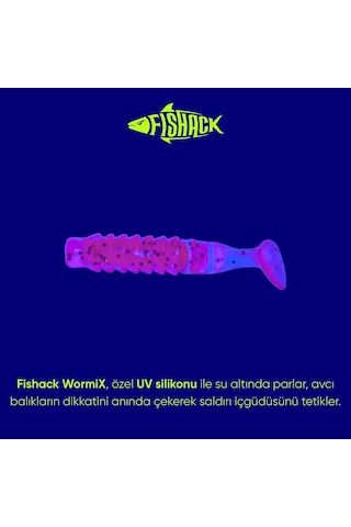 Silikon Kurt Yem - 1,5g 45mm - Fishack - 10 Adet - Uv Silikon - Pembe