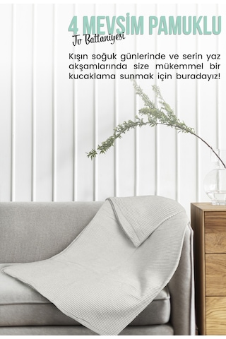 Verra Home Pamuklu Tv Battaniyesi 150 x 200 Gri