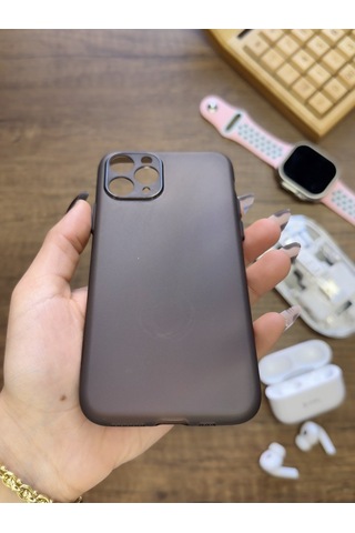 Apple iPhone 11 Pro Uyumlu Süper İnce Mat Ultra Thin Silikon Kılıf Buzlu Siyah