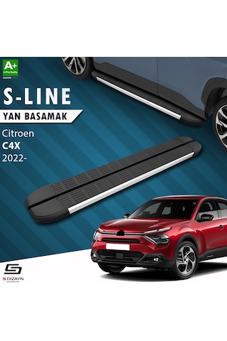 S-dizayn Citroen C4 X S-line Aluminyum Yan Basamak 183 Cm 2022 Üzeri A+ Kalite
