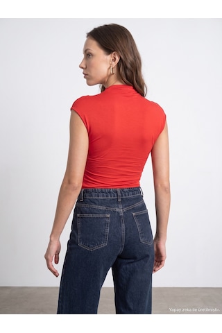 Dilvin 33211 Bra-free Büzgü Detaylı Top Kırmızı