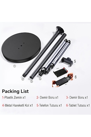 6-11 İnch Metal Ayaklı Flexible Tablet Ve Telefon Tutucu Stand 16