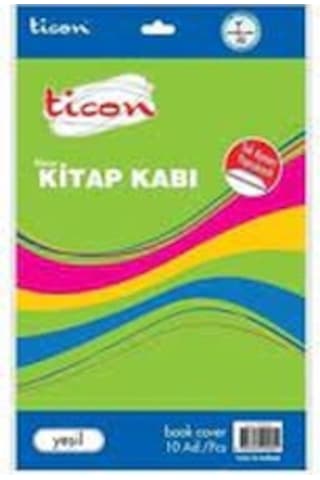 TİCON TEK KENARI YAPIŞKANLI HAZIR KİTAP KABI 10 lu  kırmızı