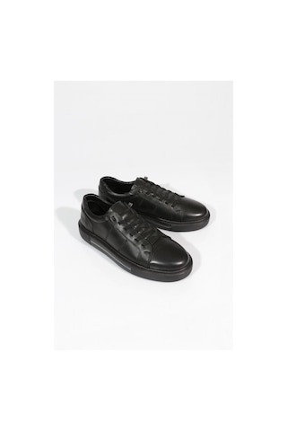 Dgn 1593 Erkek Lastik Detayli Düz Taban Sneakers Ayakkabi Siyah