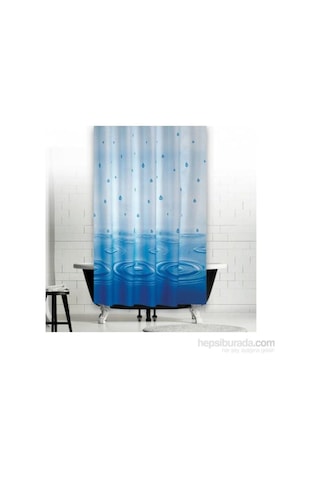 Zethome Jackline Banyo Duş Perdesi 5020 Çift Kanat Mavi 2X120X200 Çok Renkli