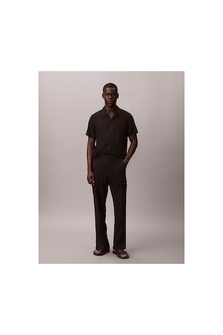 Calvin Klein Erkek Relaxed Fit Düz Çizgili Kargo Pantolon-16197 Siyah