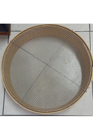 Krom Nikel Paslanmaz Kuruyemişçi Çerez Eleği Ahşap