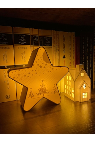 Xmas Star Işıklı Dekor Şık Ve Modern Yeni Yıl Tasarımı Led Mum Hediyeli Set