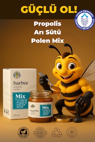 Mix Bal - Propolis - Arı Sütü - Polen Karışımı