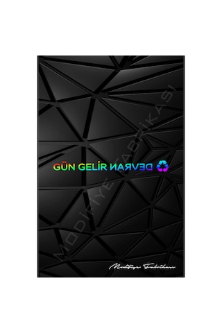 Gün Gelir Devran Döner Sticker Folyo - Hologram - 40 X 3.5 Cm