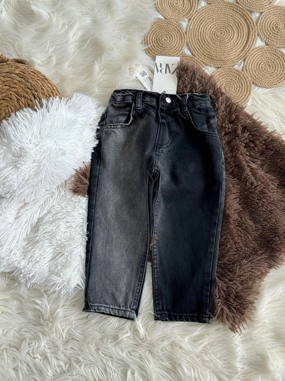 Cg Kids Siyah Jean Pantolon Taşlanmış Erkek Çocuk Siyah