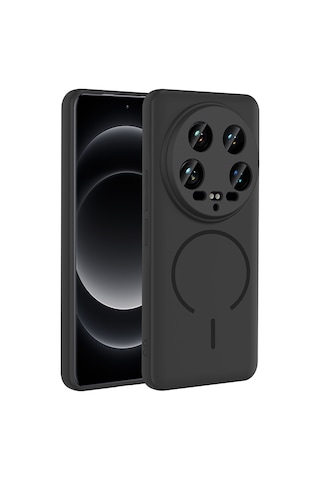 Xiaomi Mi 14 Ultra Kılıf Magsafe Destekli Kamera Korumalı Yumuşak Silikon Vardar Siyah