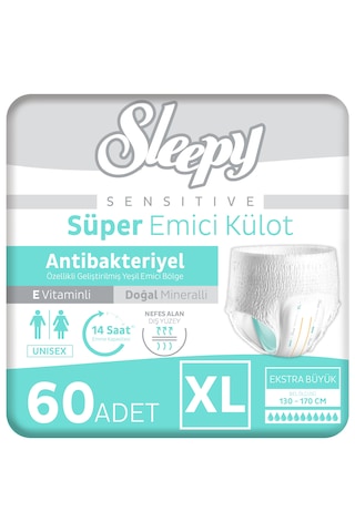 Sleepy Sensitive Antibakteriyel Emici Külot Xlarge 30x2 60 Adet