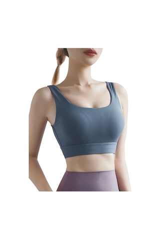 Geeroyoo U Yaka Spor Sütyen - Yoga Ve Günlük Kullanım İçin Pedli, Arkası Kesik, Geniş Bant, Xl Beden, Gri Gri