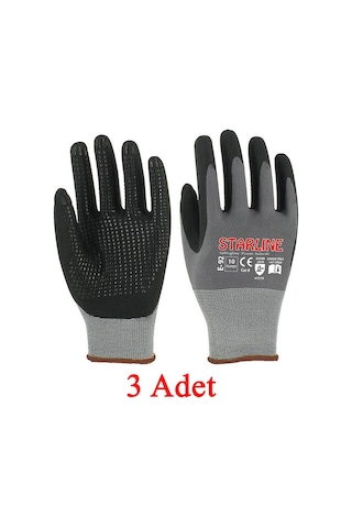 Starline E-92 Puanlı Mikro Köpük Nitril Eldiven Montaj Eldiveni No.9/large - 3 Adet