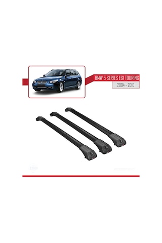 Bmw 5 Serisi E61 Tourıng 2004-2010 Arası İle Uyumlu Ace-1 Ara Atkı Tavan Barı Siyah 3 Adet Bar