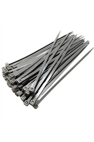Gri Plastik Kablo Bağı Plastik Kelepçe 4,8mmx38cm 100 Adet