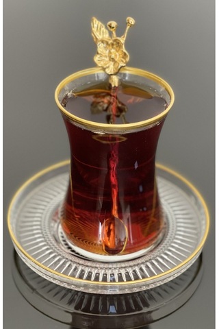 Çeyizci Çarşı Çay Set 18 Parça 6 Kişilik Japon Gülü Çay Kaşıklı Lav Gül Diğer